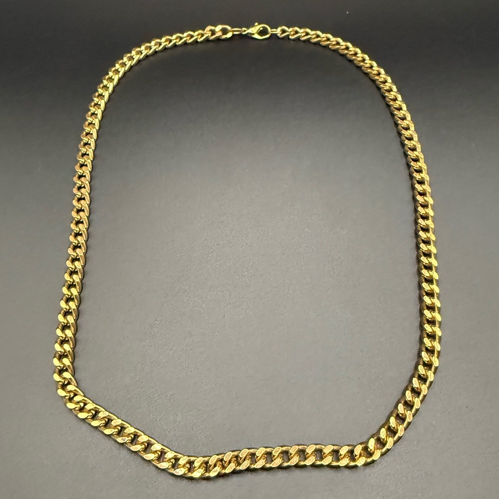 Gold Tone Chain Link Necklace Bold Chunky Statement
